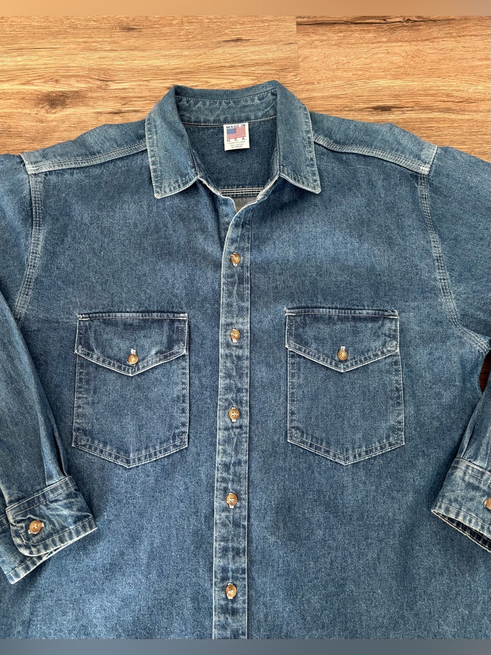 American Original embossed XL made in USA heavyweight jean shirt or jacket. - Picture 4 of 12